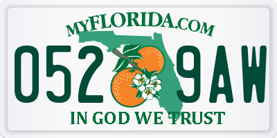 FL license plate 0529AW