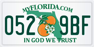 FL license plate 0529BF