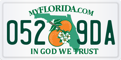 FL license plate 0529DA