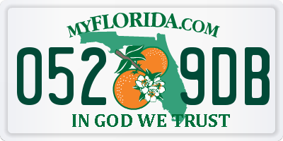 FL license plate 0529DB
