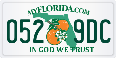 FL license plate 0529DC