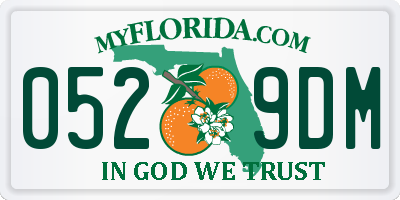 FL license plate 0529DM