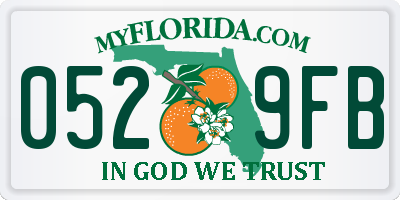 FL license plate 0529FB