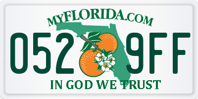 FL license plate 0529FF