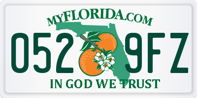 FL license plate 0529FZ