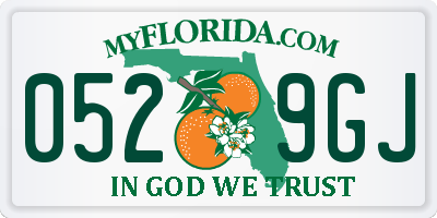 FL license plate 0529GJ