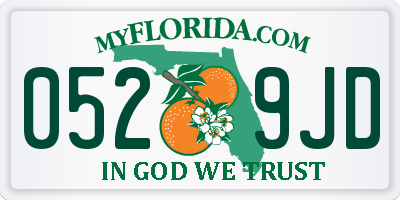 FL license plate 0529JD
