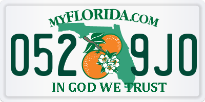 FL license plate 0529JO
