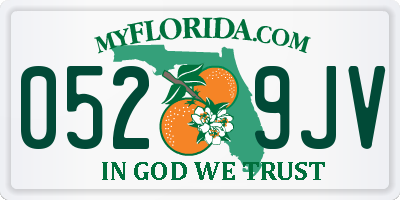 FL license plate 0529JV