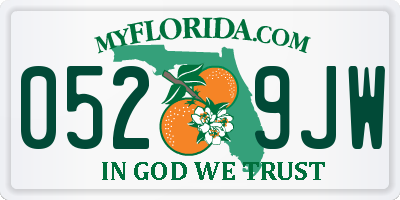 FL license plate 0529JW