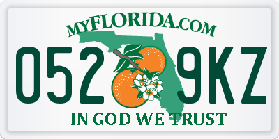FL license plate 0529KZ