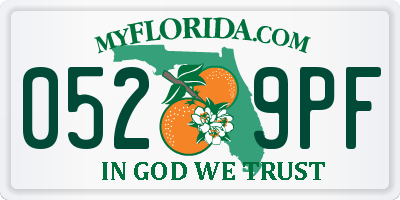 FL license plate 0529PF