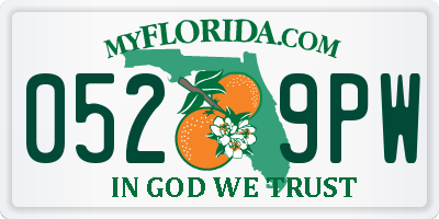 FL license plate 0529PW