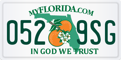 FL license plate 0529SG
