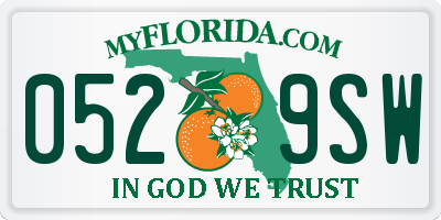 FL license plate 0529SW