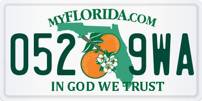 FL license plate 0529WA