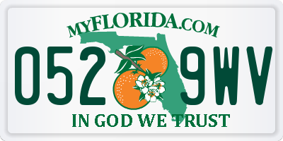 FL license plate 0529WV