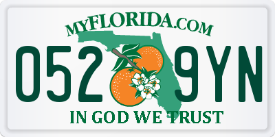 FL license plate 0529YN