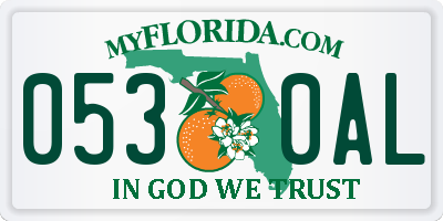FL license plate 0530AL