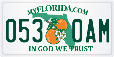 FL license plate 0530AM
