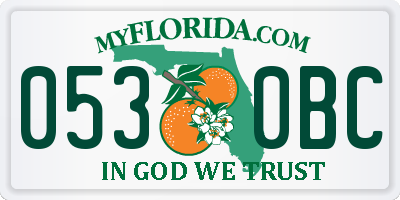 FL license plate 0530BC