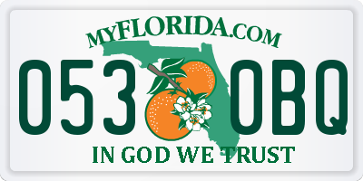 FL license plate 0530BQ