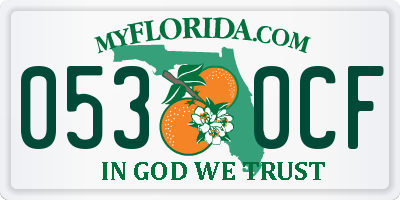 FL license plate 0530CF