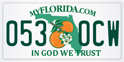 FL license plate 0530CW