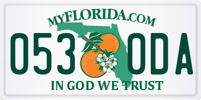 FL license plate 0530DA