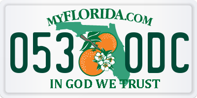 FL license plate 0530DC