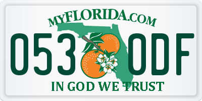 FL license plate 0530DF