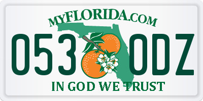 FL license plate 0530DZ