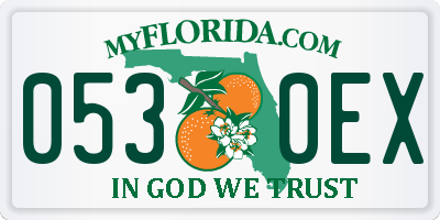 FL license plate 0530EX