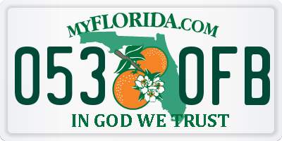 FL license plate 0530FB