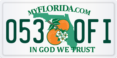 FL license plate 0530FI