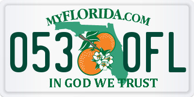 FL license plate 0530FL