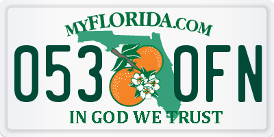 FL license plate 0530FN