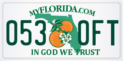 FL license plate 0530FT