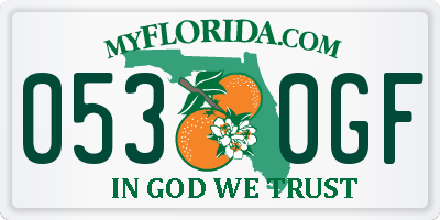 FL license plate 0530GF