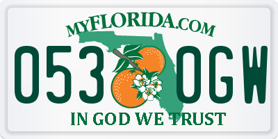 FL license plate 0530GW