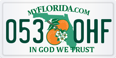 FL license plate 0530HF