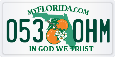 FL license plate 0530HM
