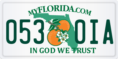 FL license plate 0530IA