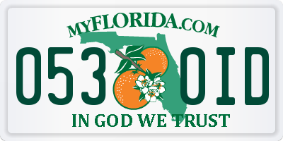 FL license plate 0530ID
