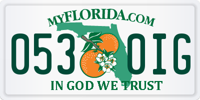 FL license plate 0530IG
