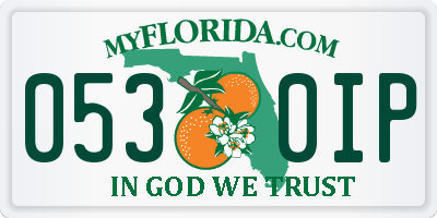 FL license plate 0530IP
