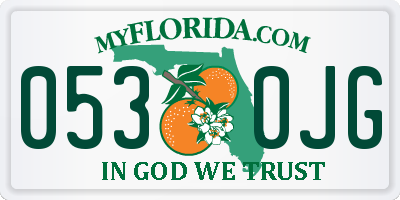 FL license plate 0530JG