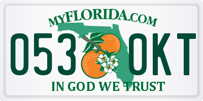 FL license plate 0530KT