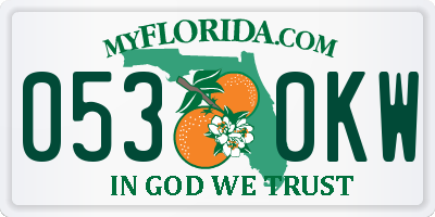 FL license plate 0530KW