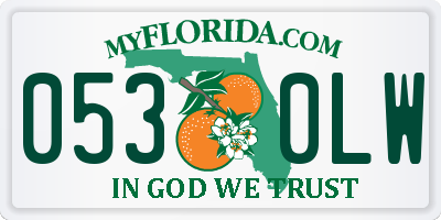 FL license plate 0530LW